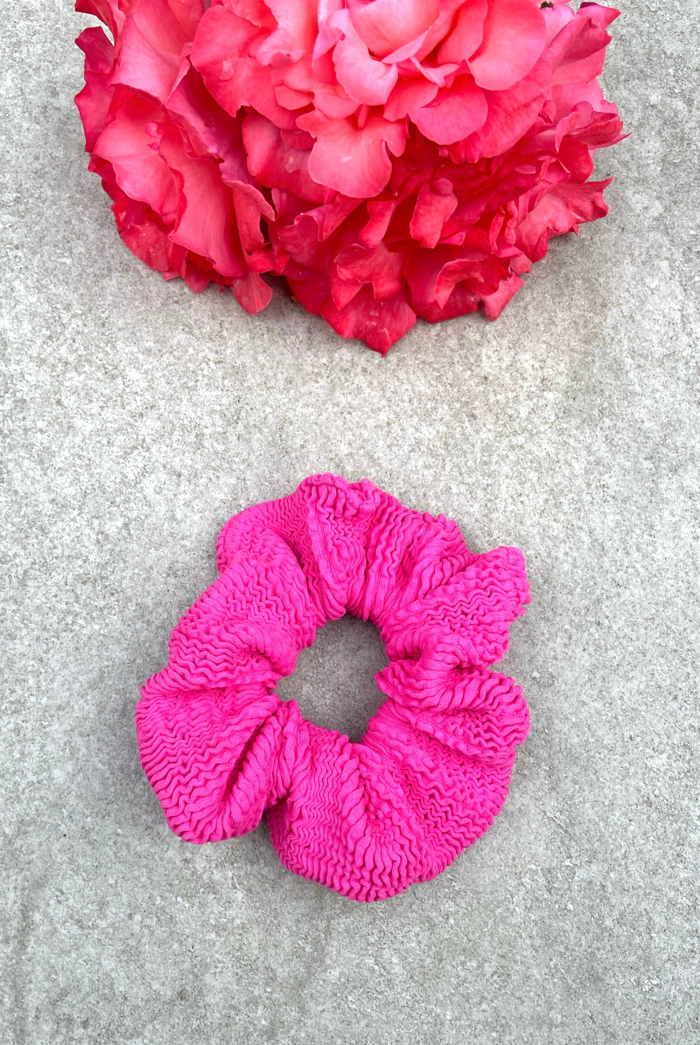 Crinkle Scrunchie - Dark Pink - Match Me Swimwear