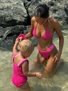 Vogue Bikini Matching Kids swimsuit - Dark Pink