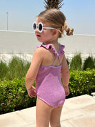 Aura Crinkle Kids Swimsuit - Purple