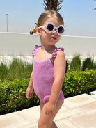 Aura Crinkle Kids Swimsuit - Purple