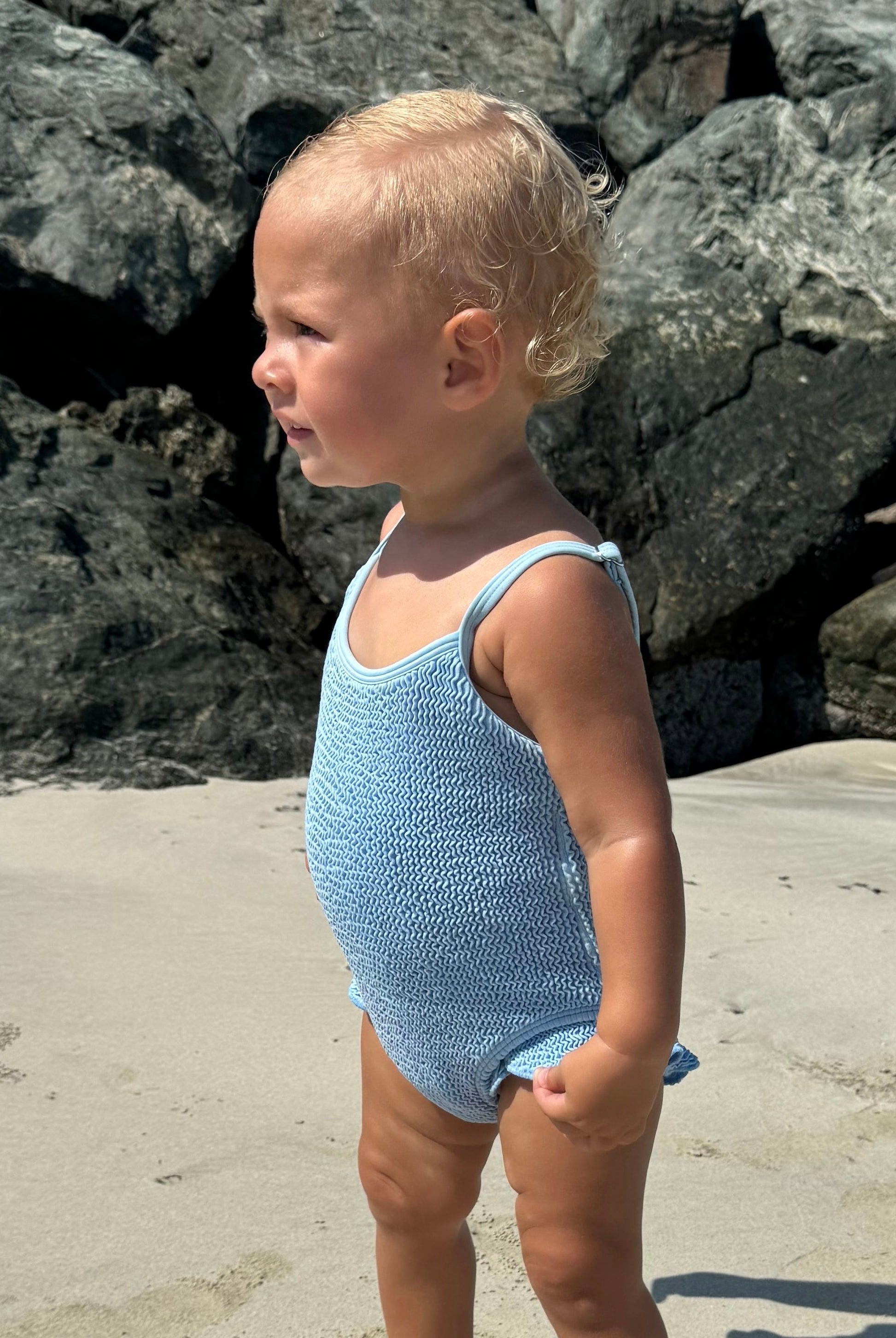 Utopia Crinkle Kids Swimsuit - Blue