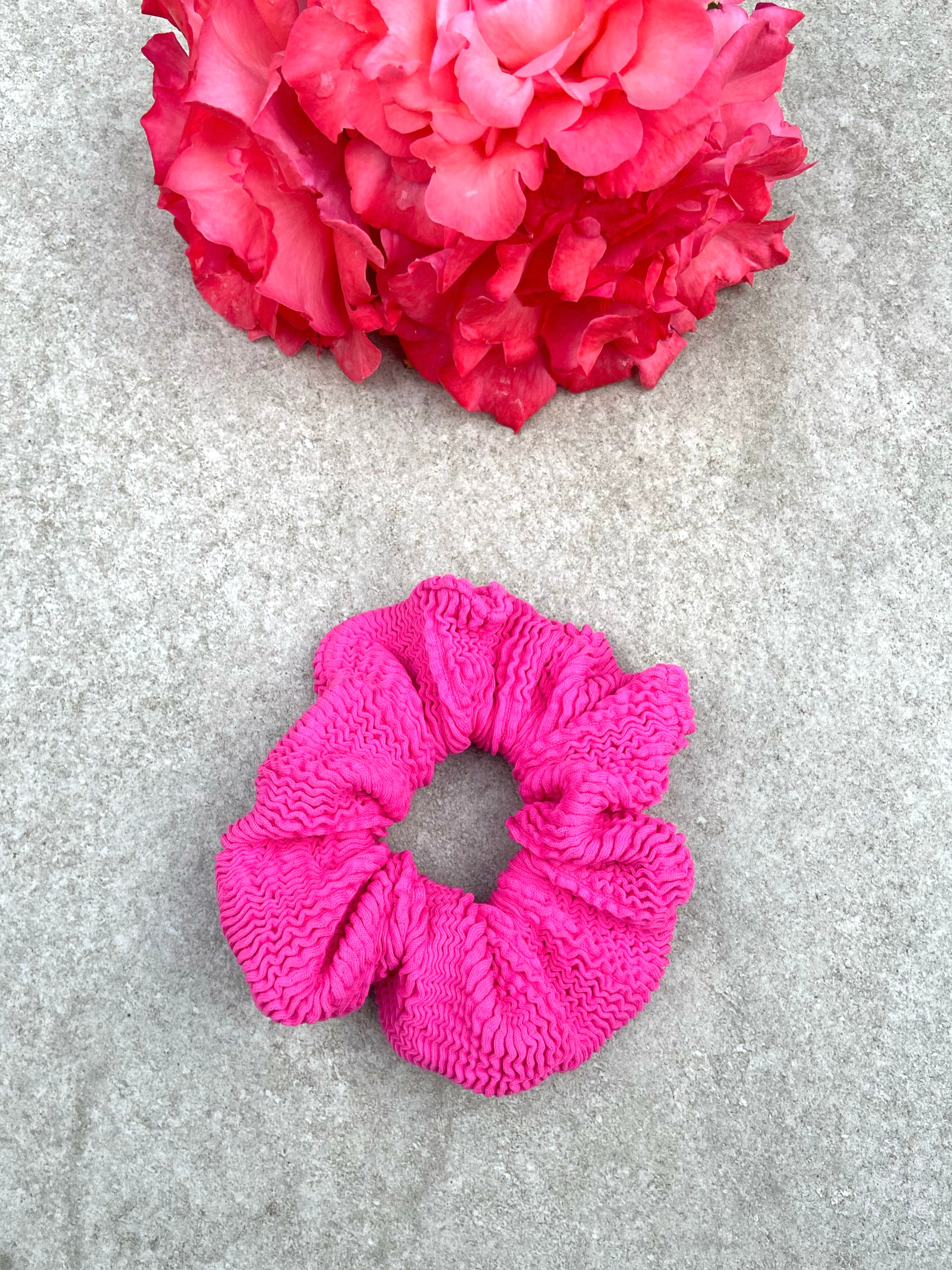 Crinkle Scrunchie - Dark Pink - Match Me Swimwear