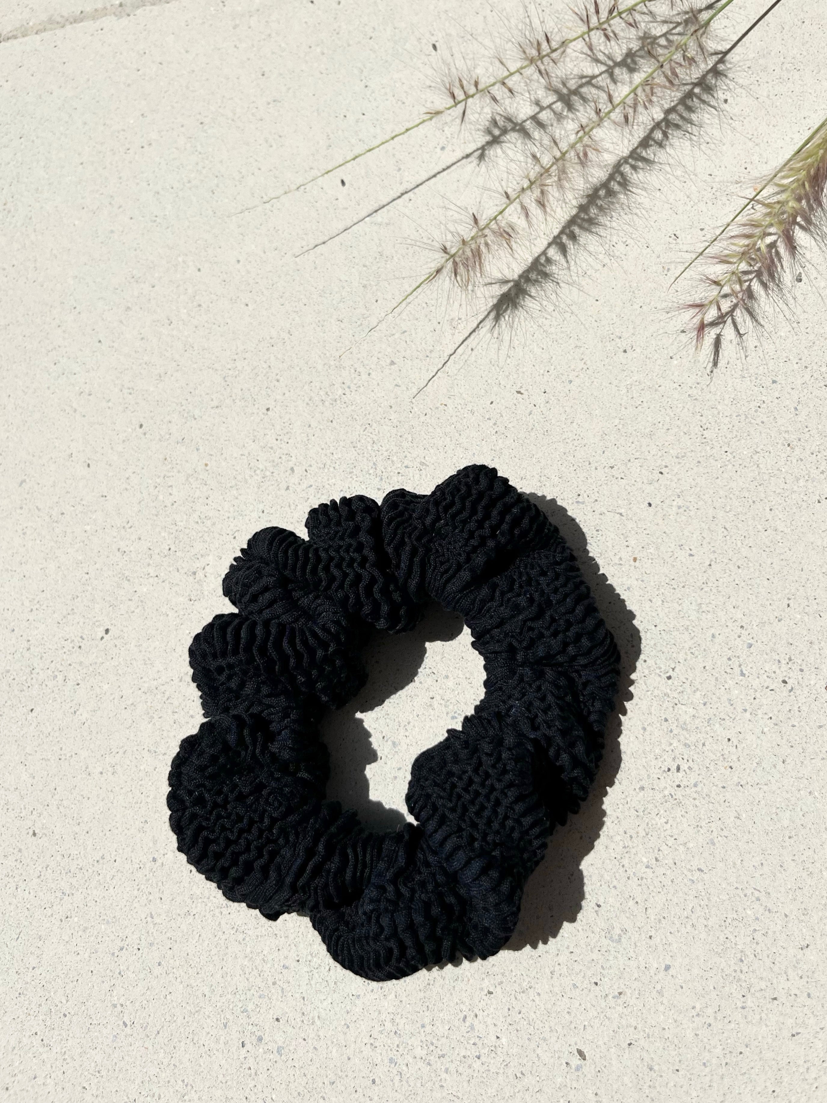 Crinkle Scrunchie - Black - Match Me Swimwear