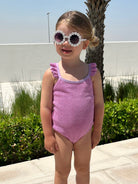 Aura Crinkle Kids Swimsuit - Purple