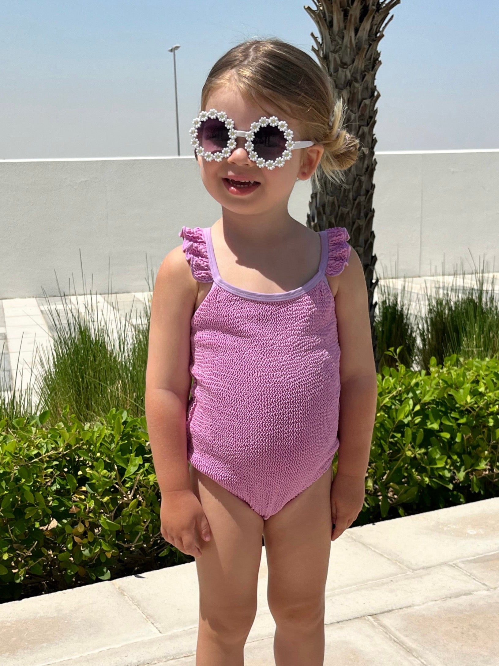 Aura Crinkle Kids Swimsuit - Purple