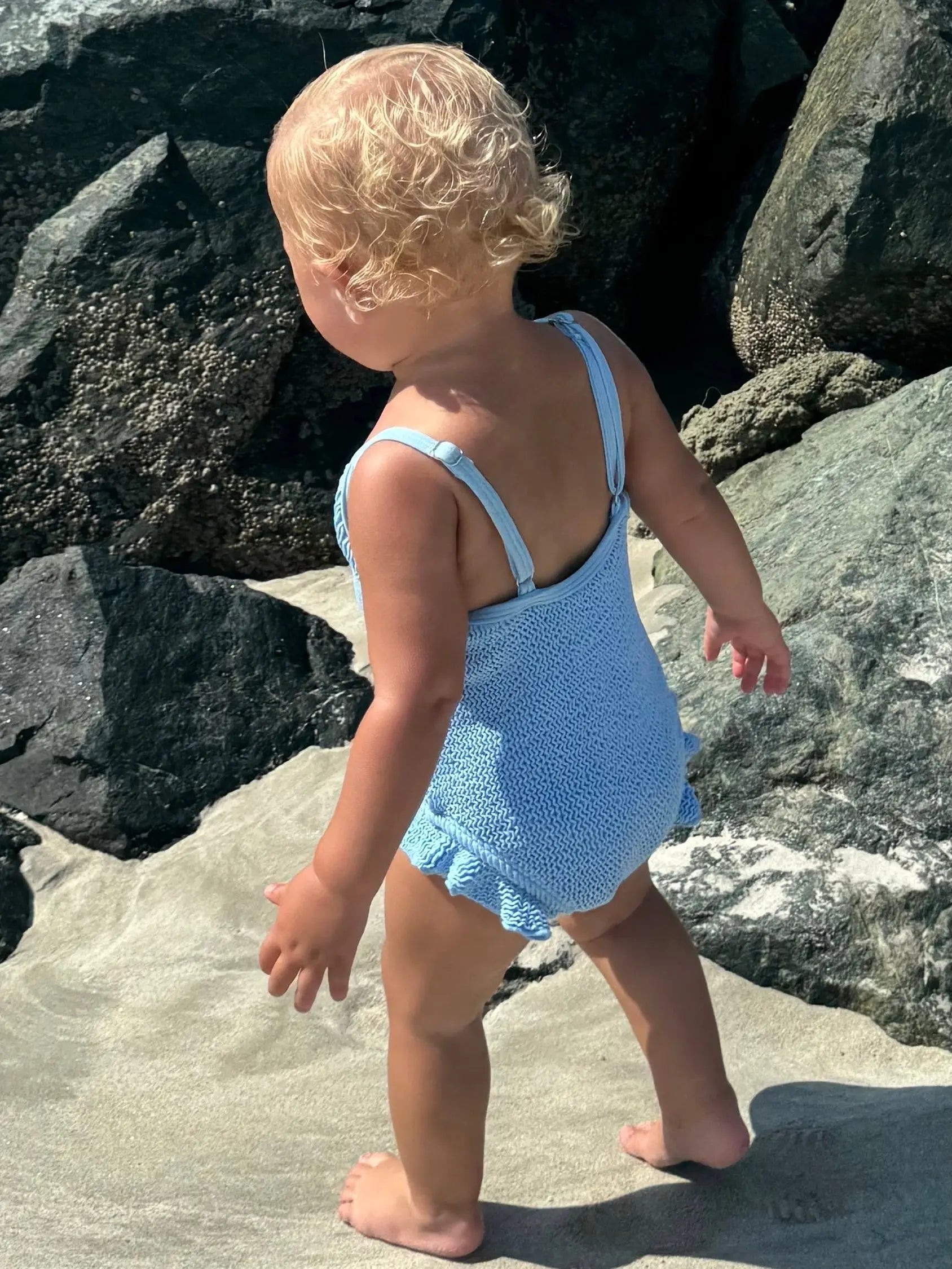 Utopia Crinkle Kids Swimsuit - Blue