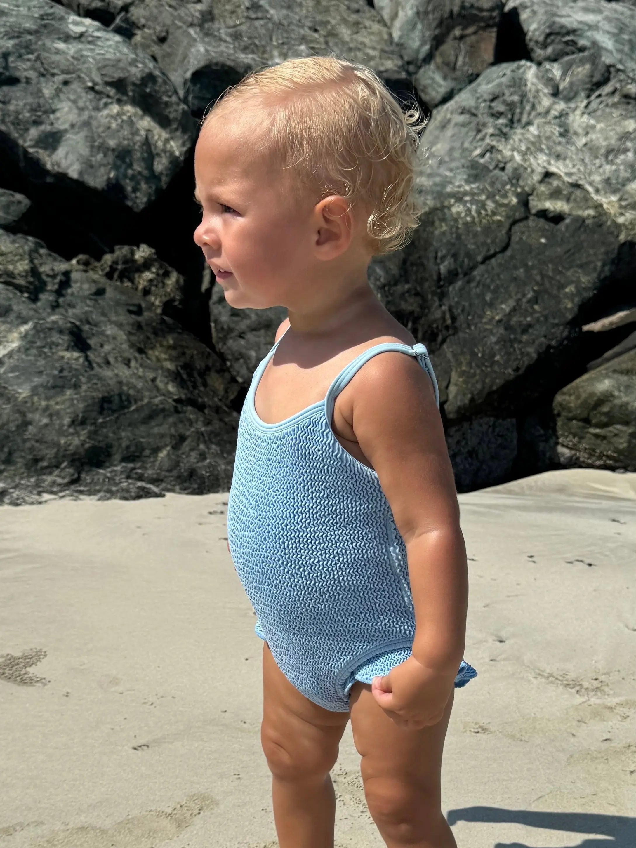 Utopia Crinkle Kids Swimsuit - Blue